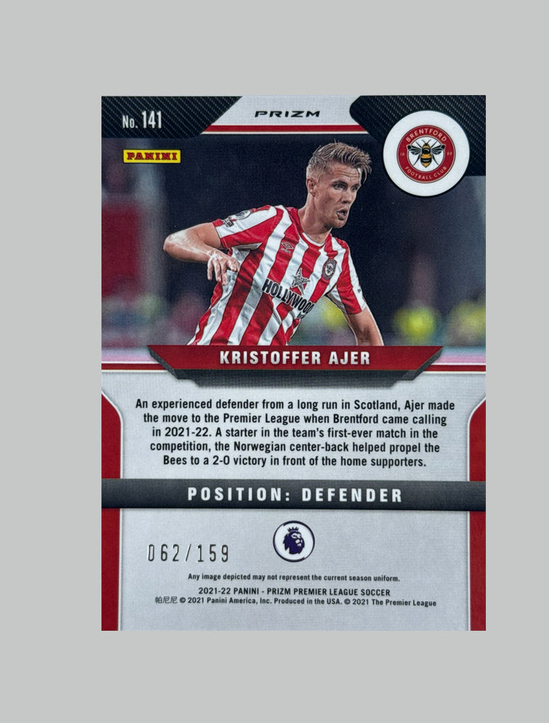 Panini Prizm Premier League 2021-22 Kristoffer Ajer (RC) 062/159