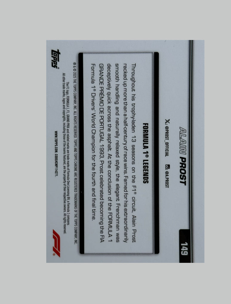 Topps Chrome F1 2025 Alain Prost 065/250