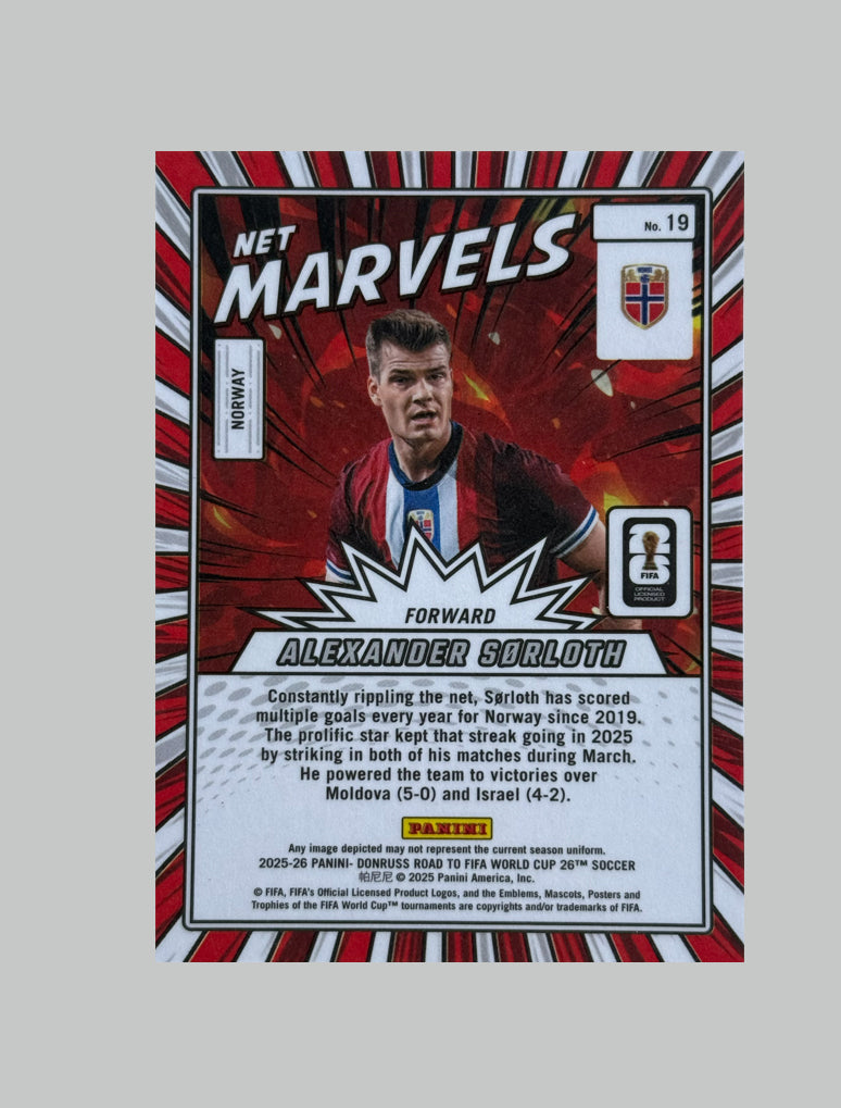 Panini Donruss Road to World Cup 2025-26 Alexander Sorloth Net Marvels 082/199