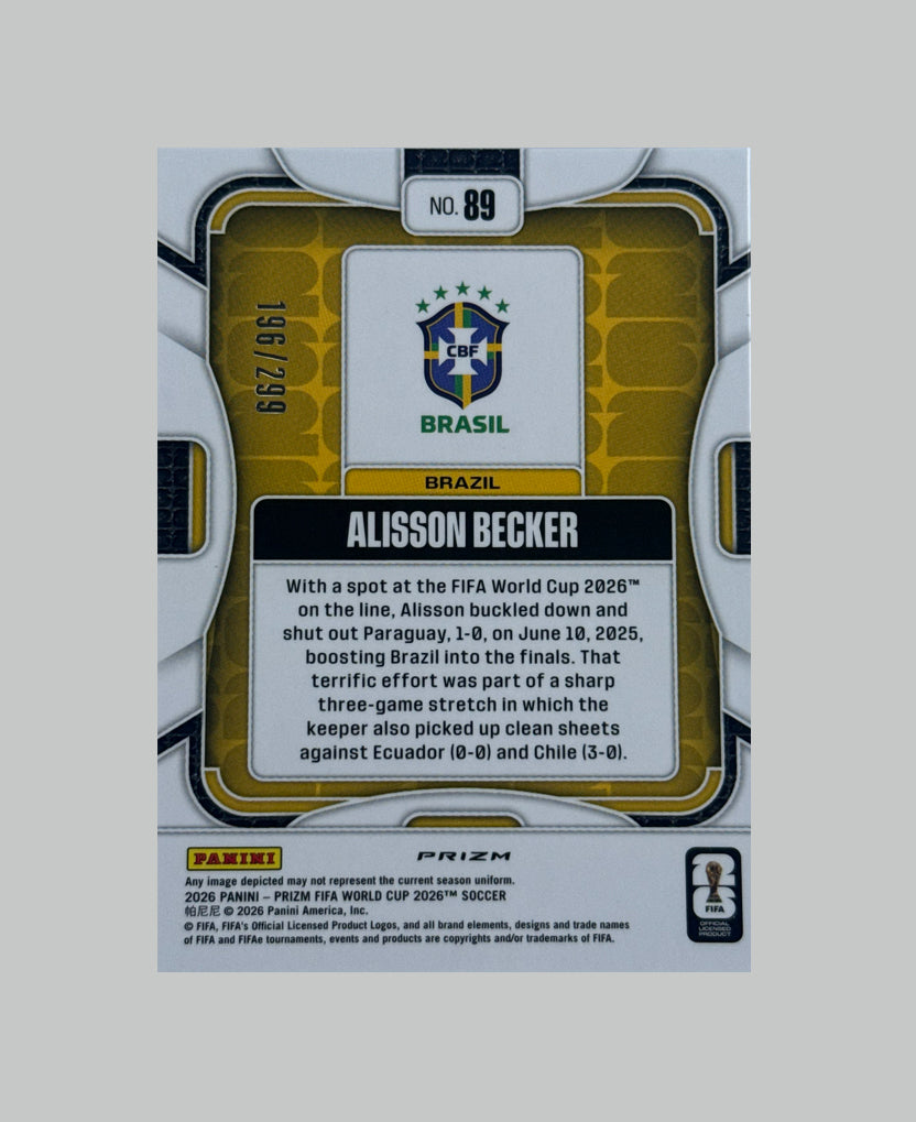 Panini Prizm World Cup 2026 Alisson Becker 196/299