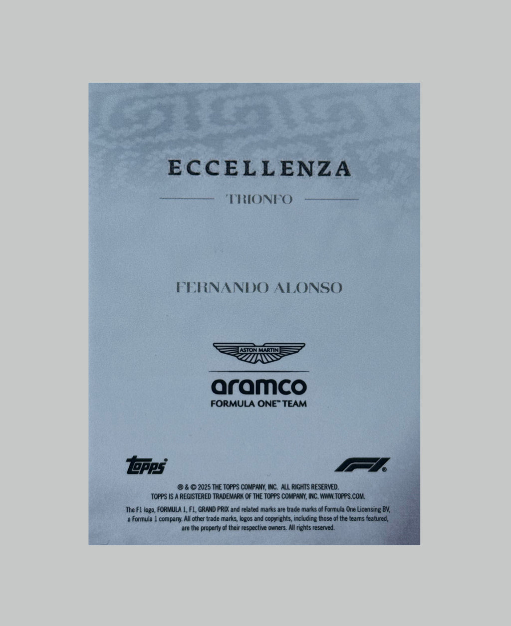 Topps F1 Ecellenza 2025 Fernando Alosno