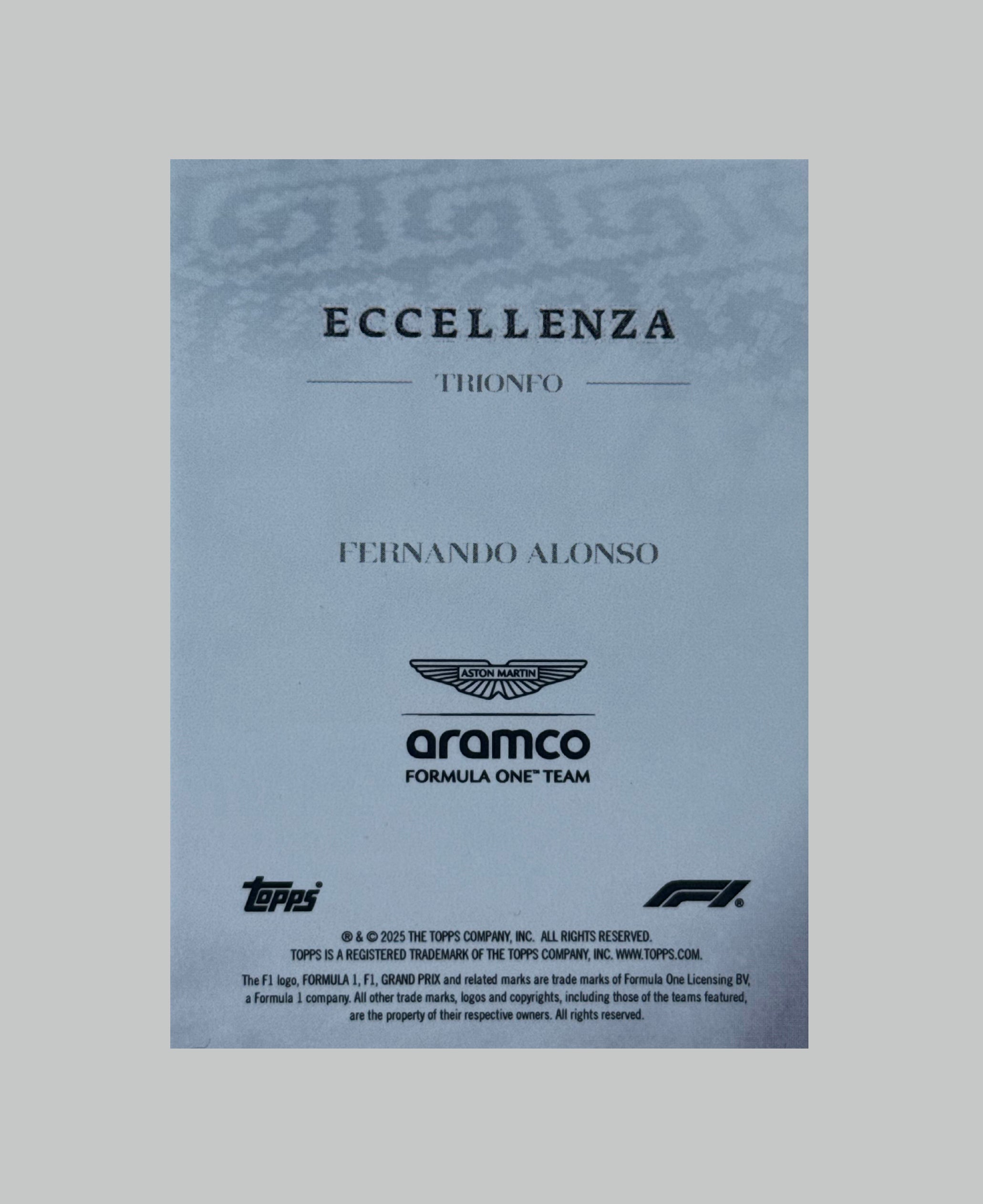 Topps F1 Ecellenza 2025 Fernando Alosno