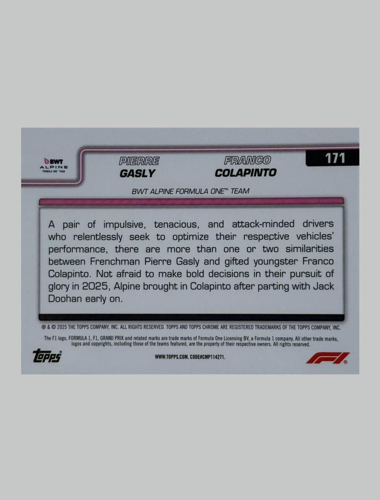 Topps Chrome F1 2025 Alpine Duo 285/299