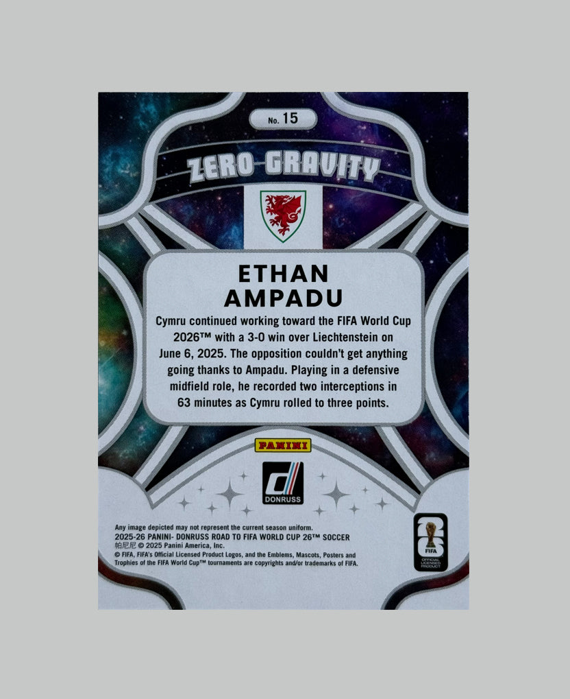 Panini Donruss Road to World Cup 2025-26 Ethan Ampadu Zero Grvity 34/99