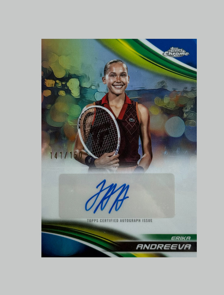 Topps Chrome Tennis 2025 Erika Andreeva 141/150 Auto