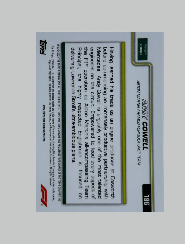 Topps Chrome F1 2025 Andy Cowell 109/250