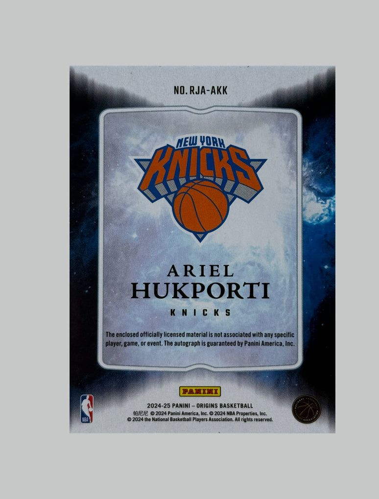 Panini Origins 2024-25 Ariel Hukporti (RC) 98/99 Auto/Relic