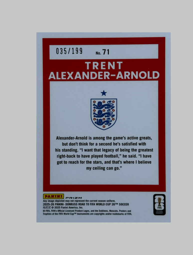 Panini Donruss Road to World Cup 2025-26 Optic Trent Alexander-Arnold 035/199