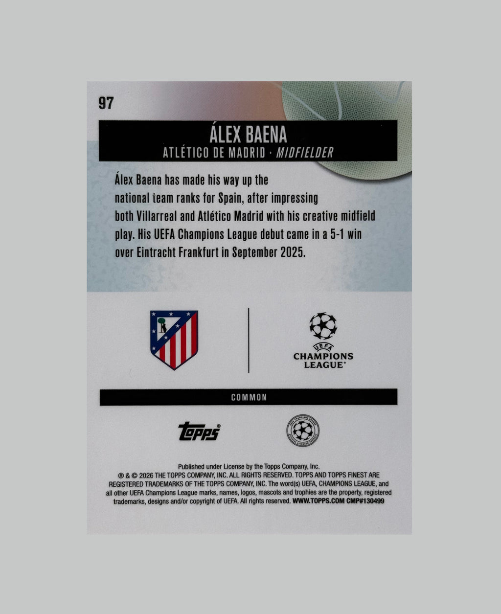Topps Finest UCC 2025-26 Alex Baena 31/99