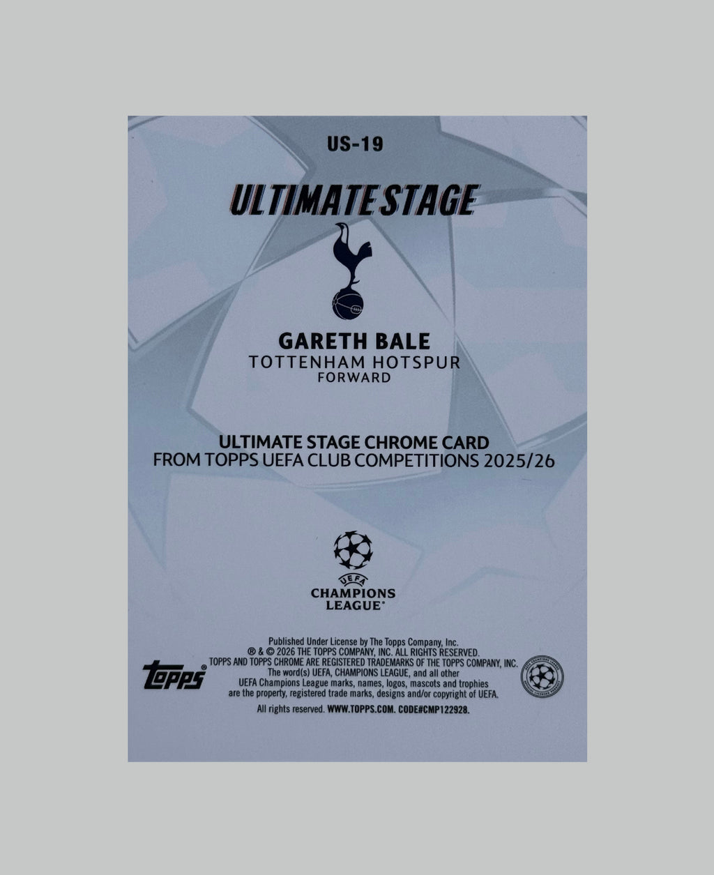 Topps UCC 2025-26 Gareth Bale Ultimate Stage