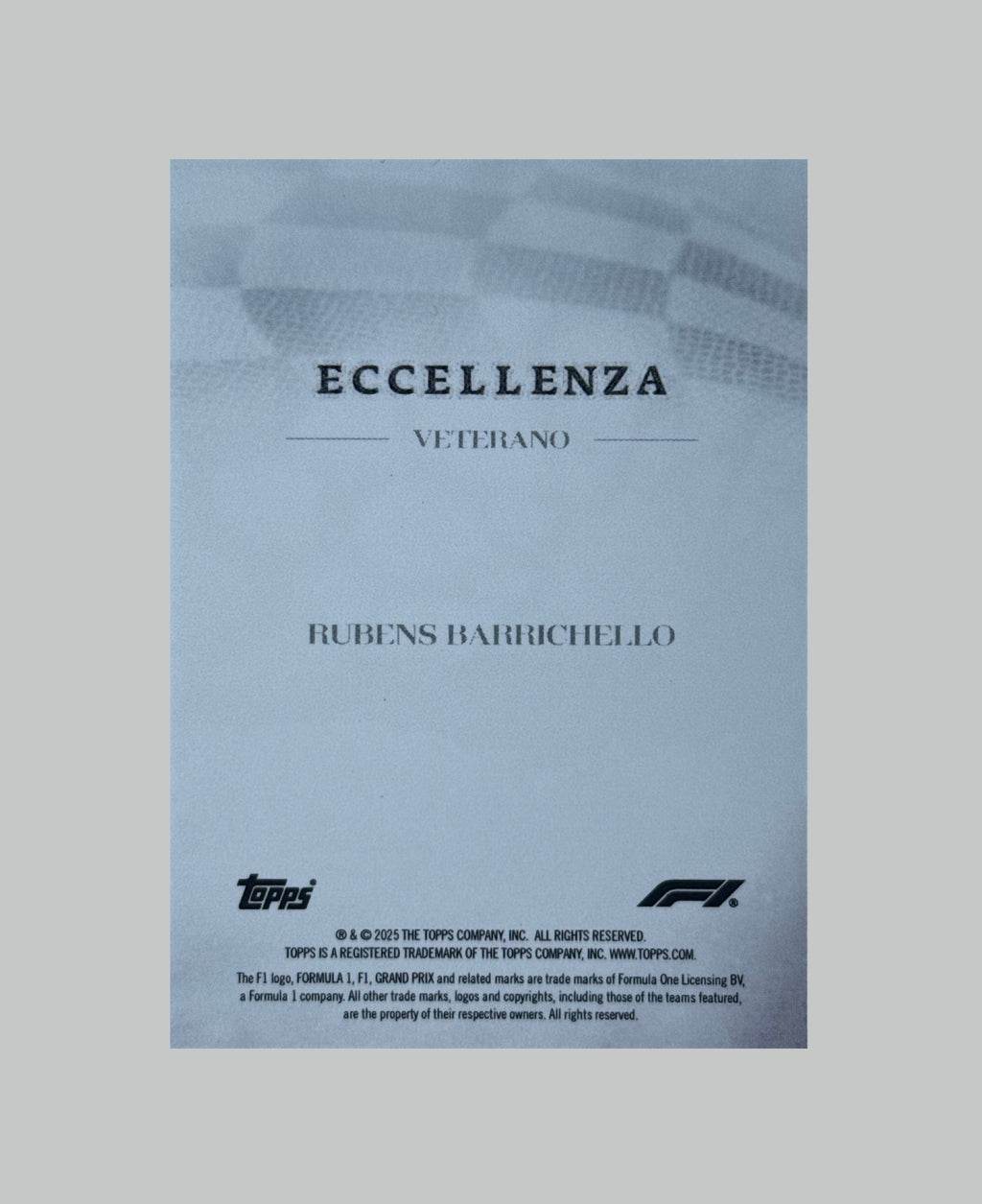 Topps F1 Ecellenza 2025 Rubens Barrichello