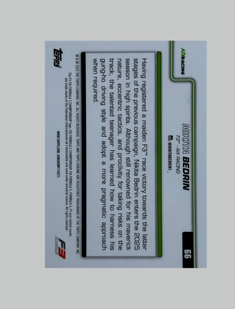 Topps Chrome F1 2025 Nikita Bedrin 13/75 Logofractor