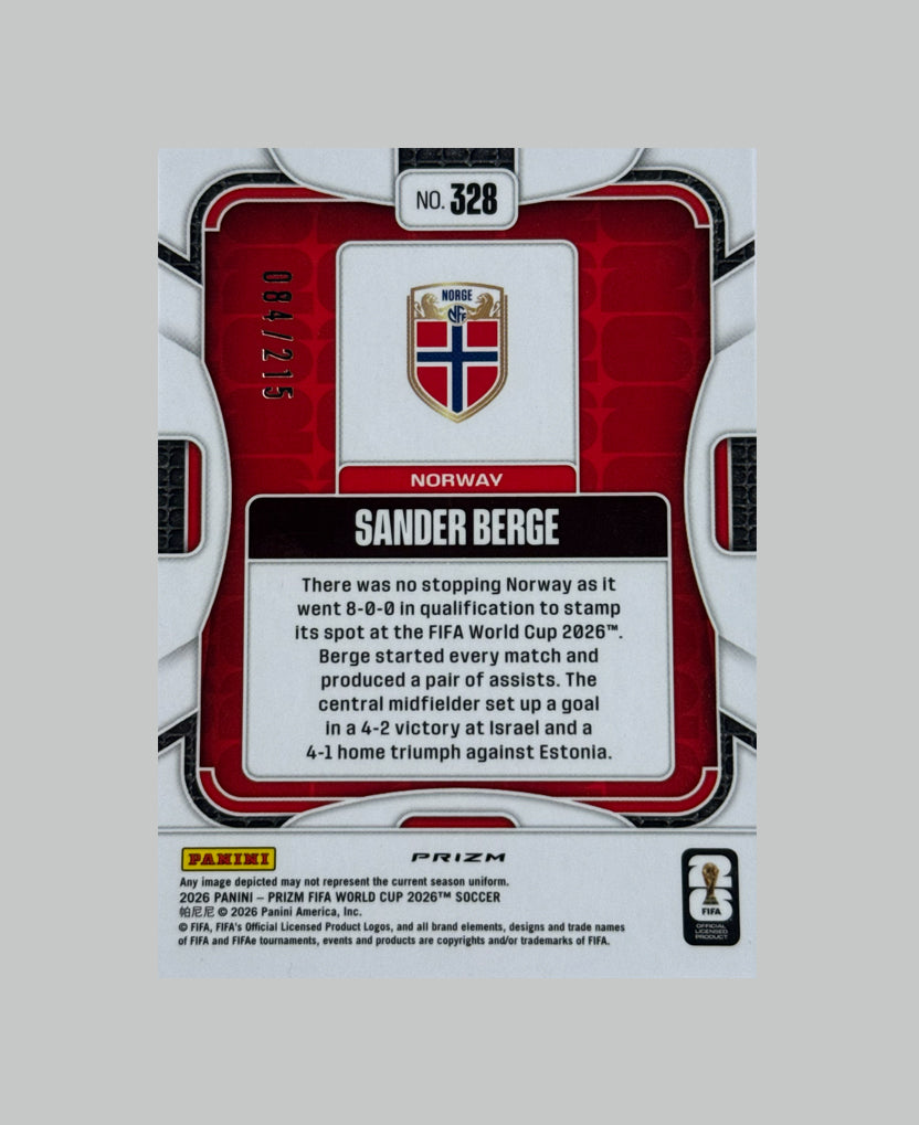 Panini Prizm World Cup 2026 Sander Berge 084/215