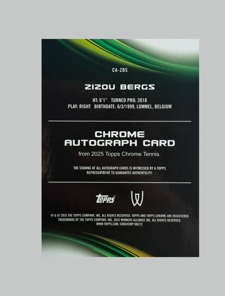 Topps Chrome Tennis 2025 Zizou Bergs Geometric Refractor Auto