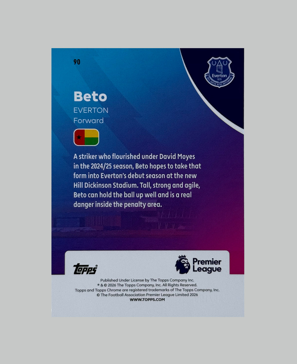 Topps Chrome Premier League 2026 Beto 118/199