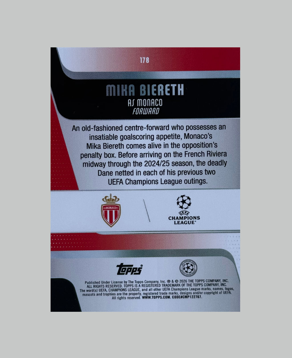 Topps UCC 2025-26 Mika Biereth 63/99