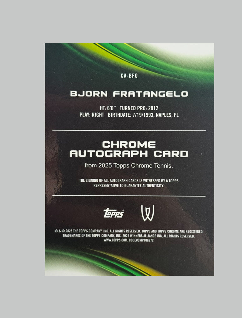 Topps Chrome Tennis 2025 Bjorn Fratangelo 13/25 Auto