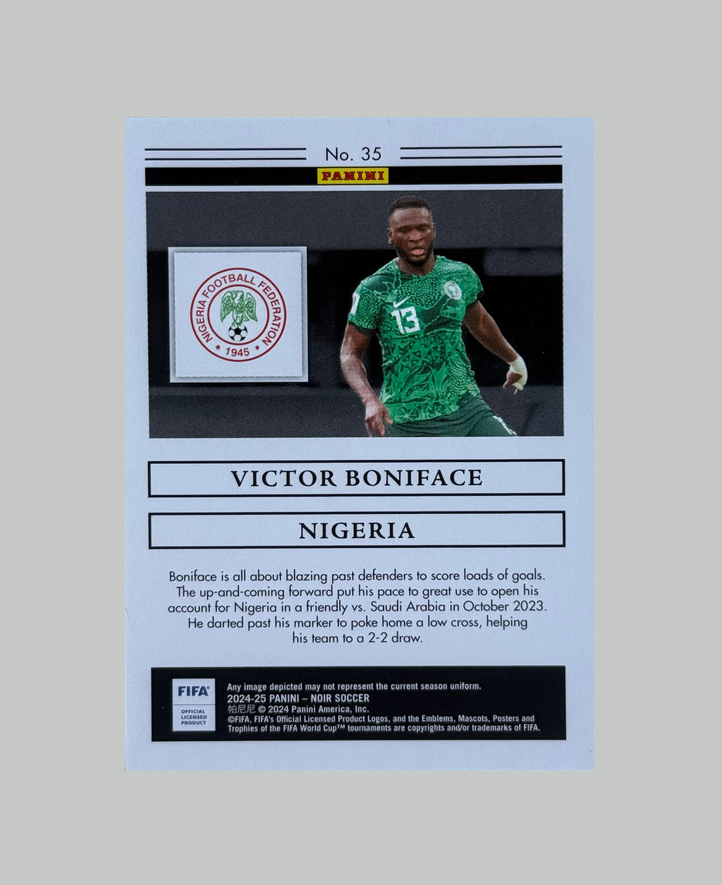 Panini Noir 2024-25 Victor Boniface 34/80