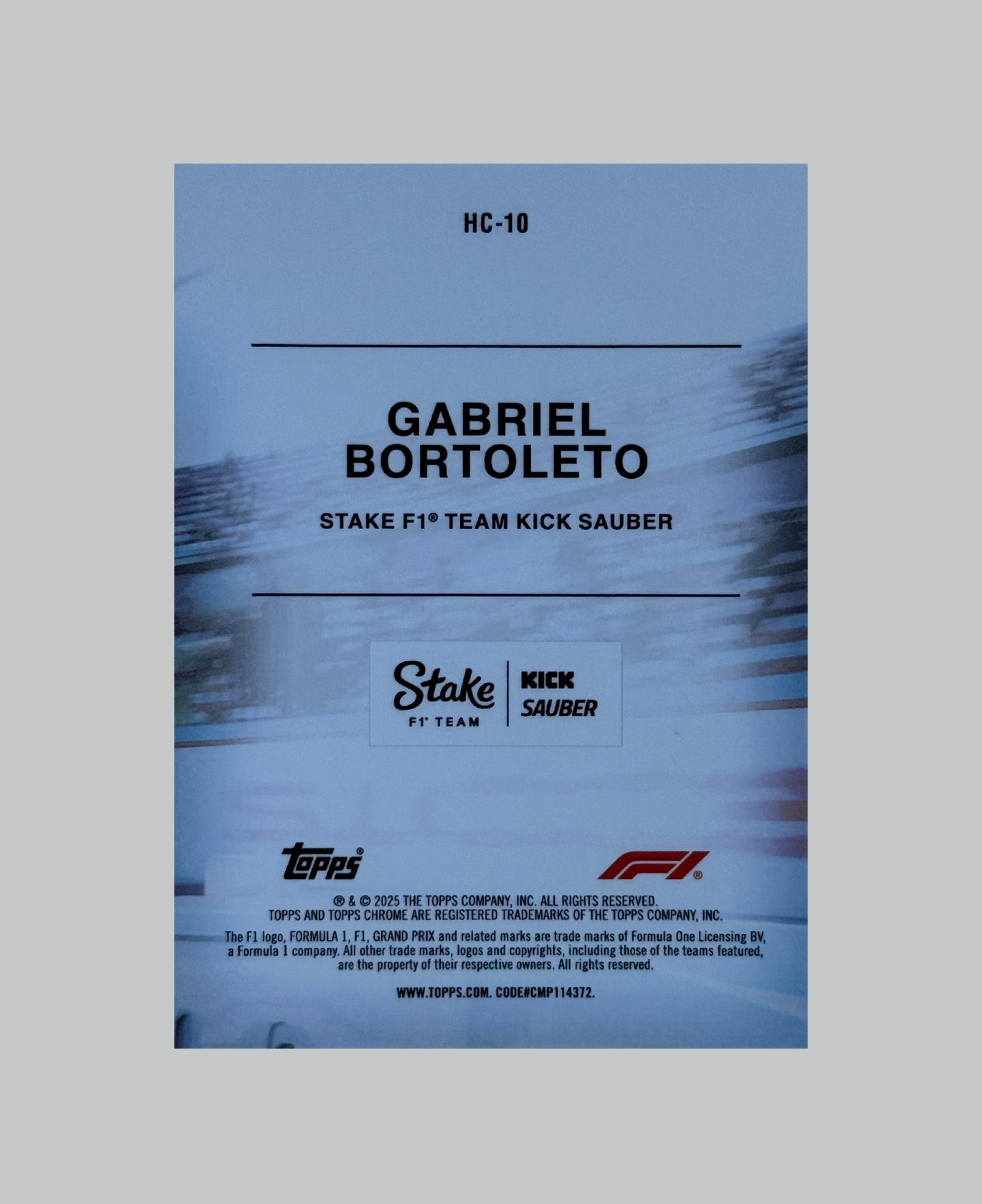 Topps Chrome F1 2025 Gabriel Bortoleto (RC) Helmet