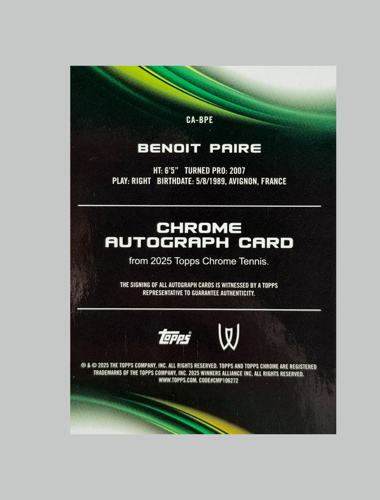 Topps Chrome Tennis 2025 Benoit Paire 58/99 Auto