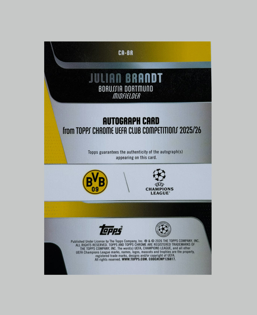 Topps Chrome UCC 2025-26 Julian Brandt 65/99 Auto