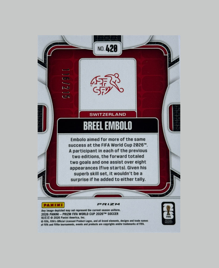 Panini Prizm World Cup 2026 Breel Embolo 116/215