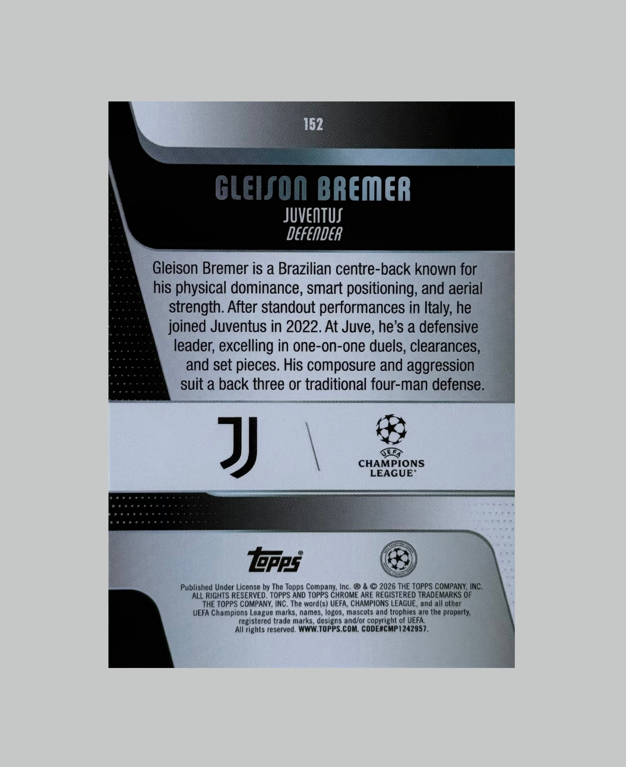 Topps Chrome UCC 2025-26 Gleison Bremer