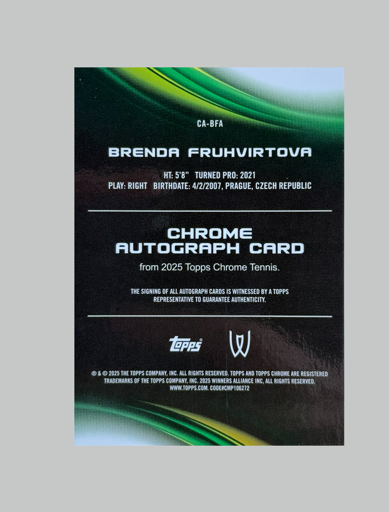 Topps Chrome Tennis 2025 Brenda Fruhvitova Auto