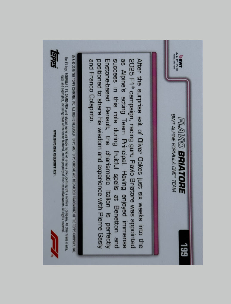Topps Chrome F1 2025 Flavio Briatore 139/199