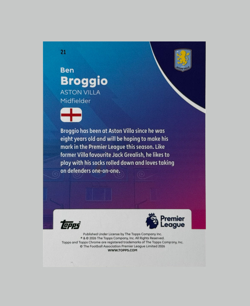 Topps Chrome Premier League 2026 Ben Broggio (RC) 091/250
