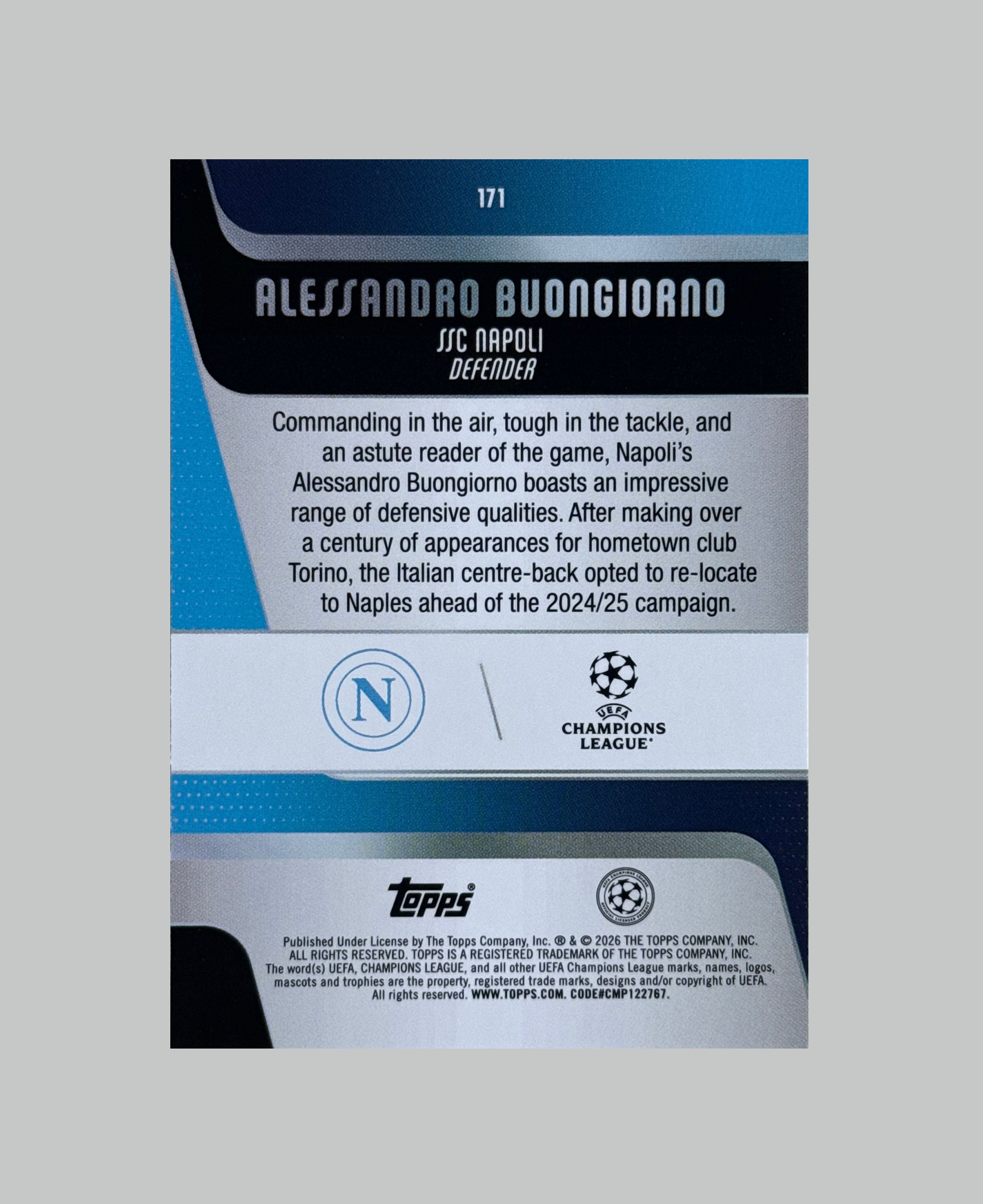 Topps UCC 2025-26 Alessandro Buongiorno 015/150