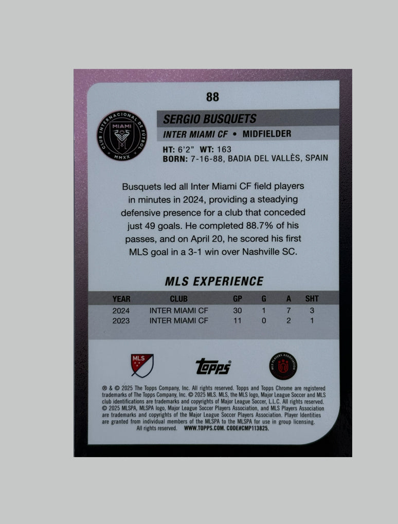 Topps Chrome MLS 2024-25 Sergio Busquets 43/75