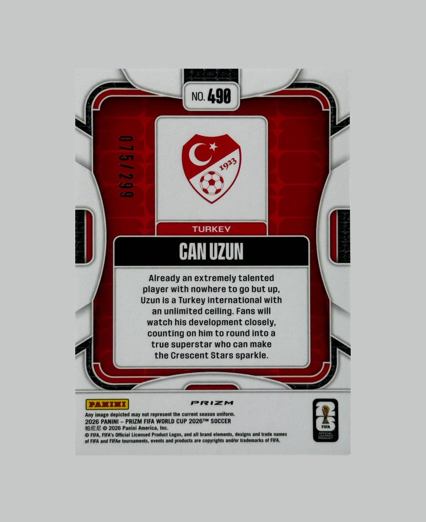 Panini Prizm World Cup 2026 Can Uzun 075/299