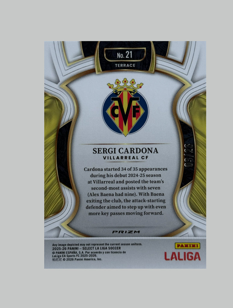 Panini Select La Liga 2025-26 Sergi Cardona 03/28
