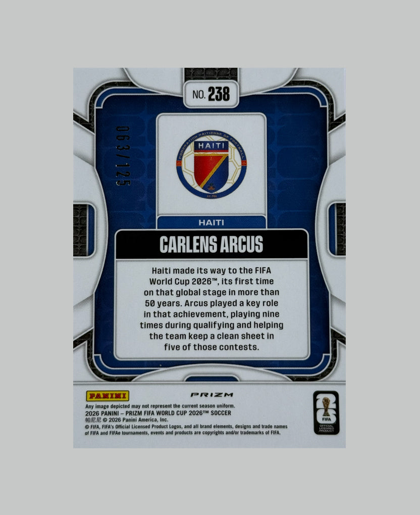 Panini Prizm World Cup 2026 Carlens Arcus (RC) 063/125