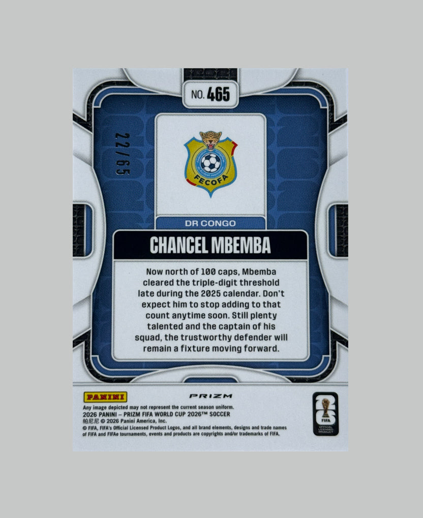 Panini Prizm World Cup 2026 Chancel Mbemba 22/65