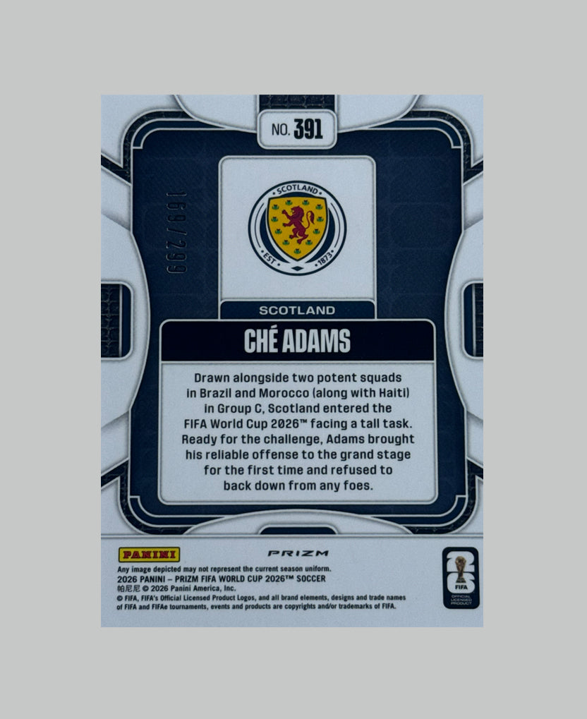 Panini Prizm World Cup 2026 Che Adams 169/299