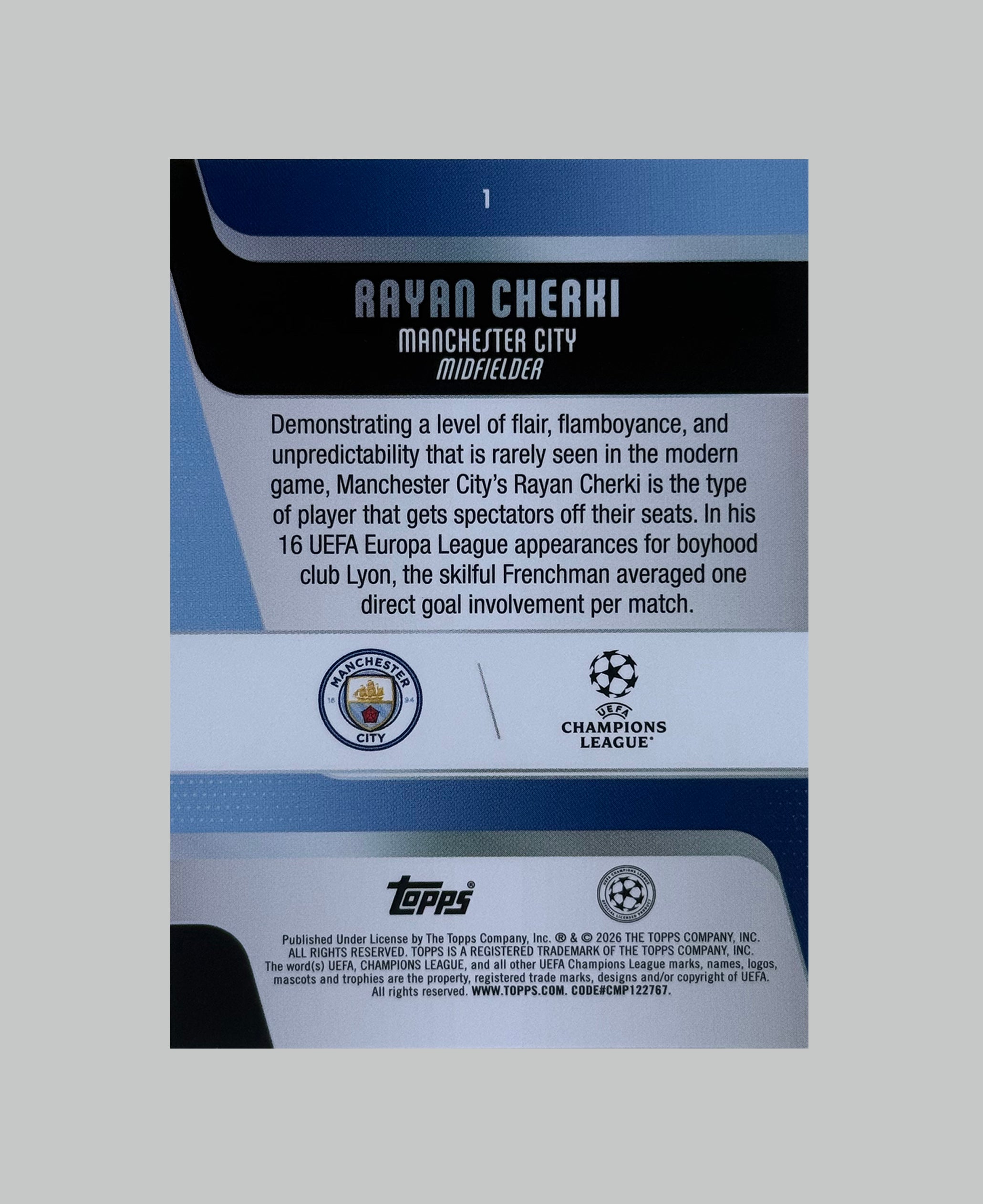 Topps UCC 2025-26 Rayan Cherki 046/150