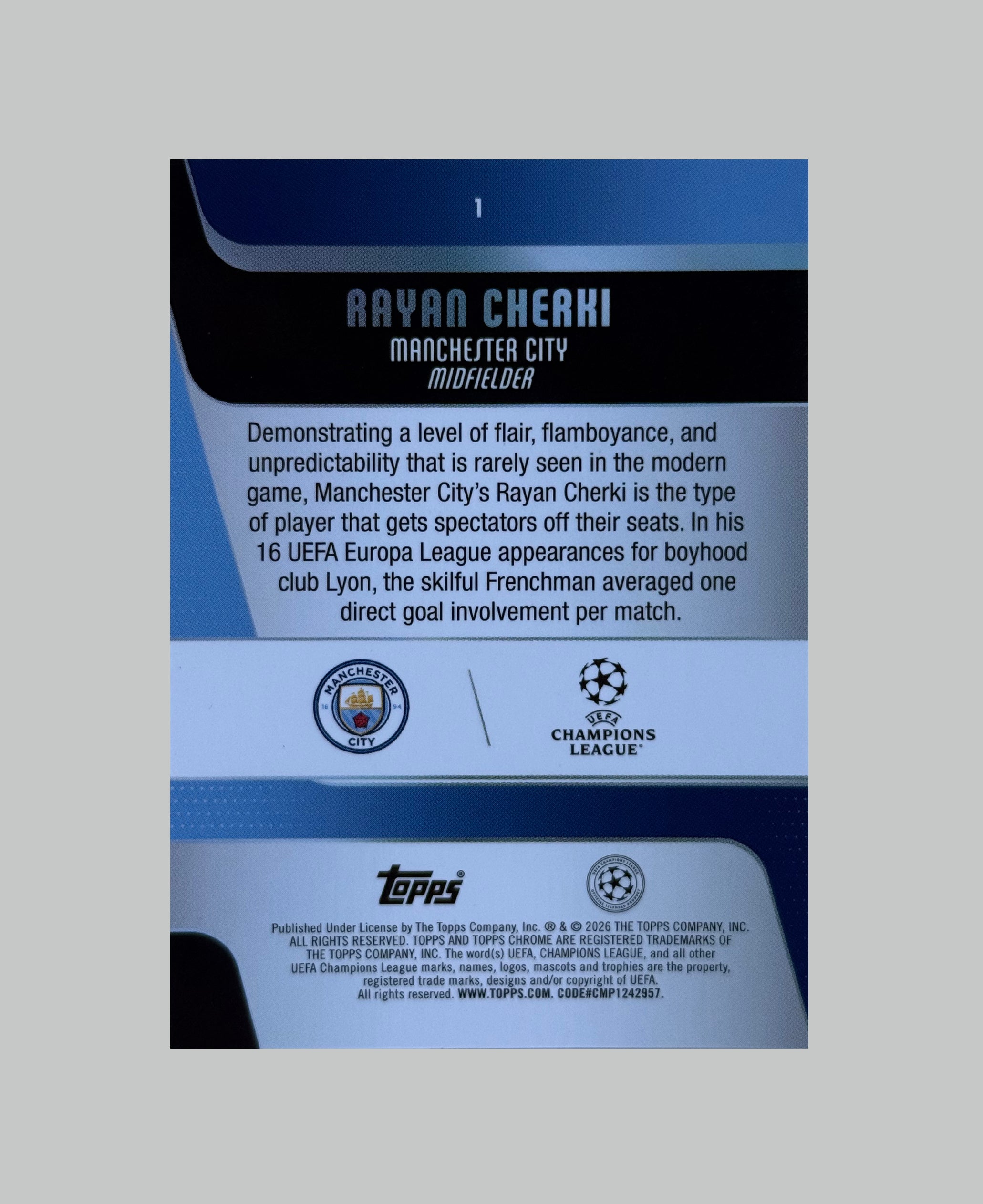 Topps Chrome UCC 2025-26 Rayan Cherki
