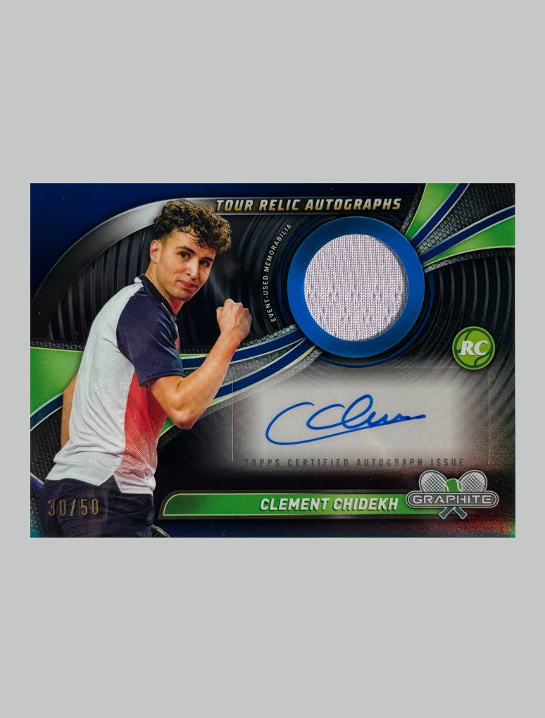 Topps Graphite Tennis 2024 Clement Chidekh (RC) 30/50 Auto/Relic