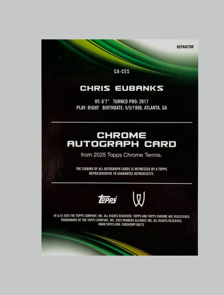 Topps Chrome Tennis 2025 Chris Eubanks Auto Refractor