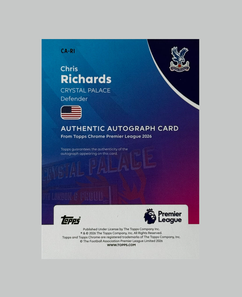 Topps Chrome Premier League 2026 Chris Richards Auto 34/75