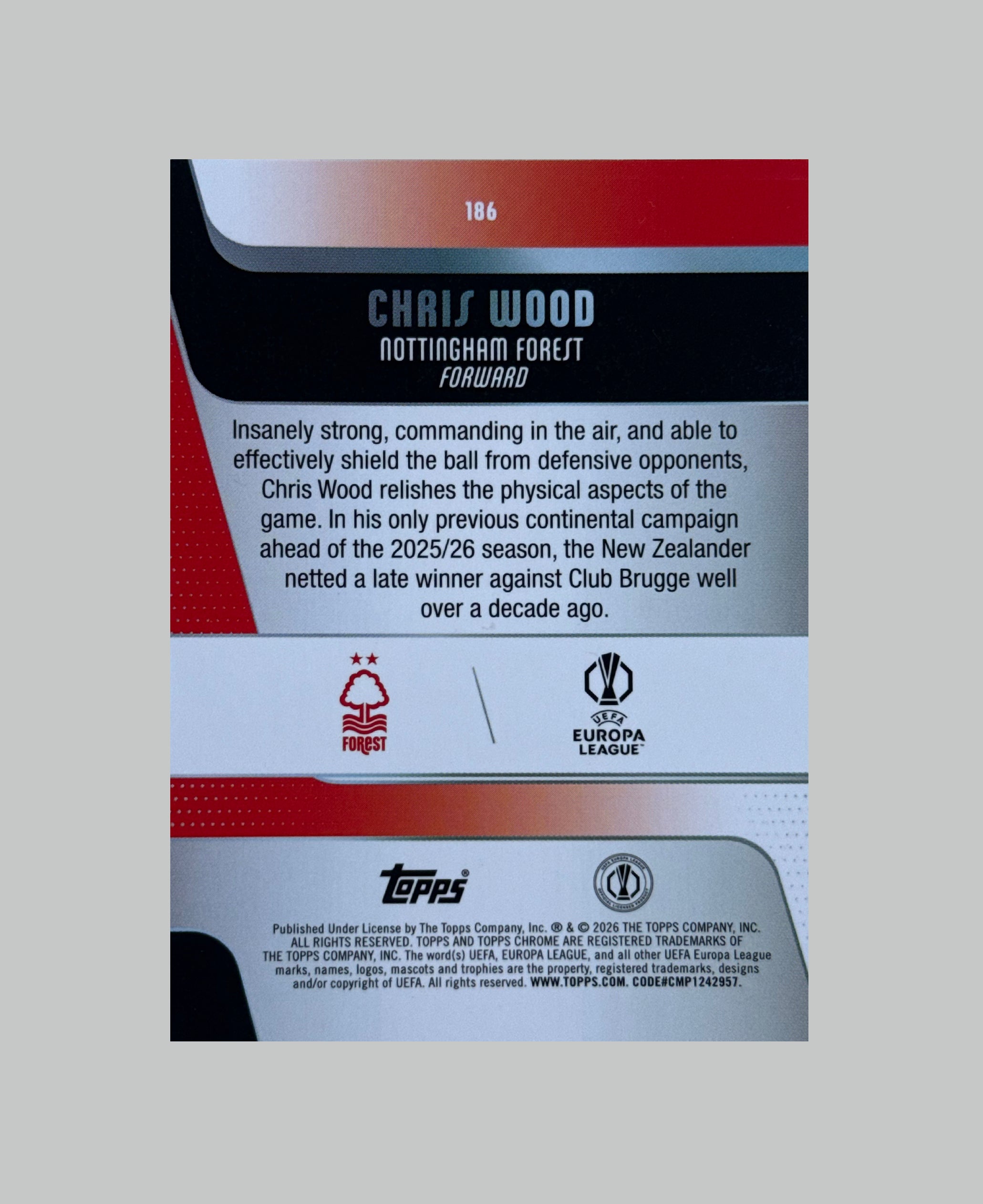 Topps Chrome UCC 2025-26 Chris Wood