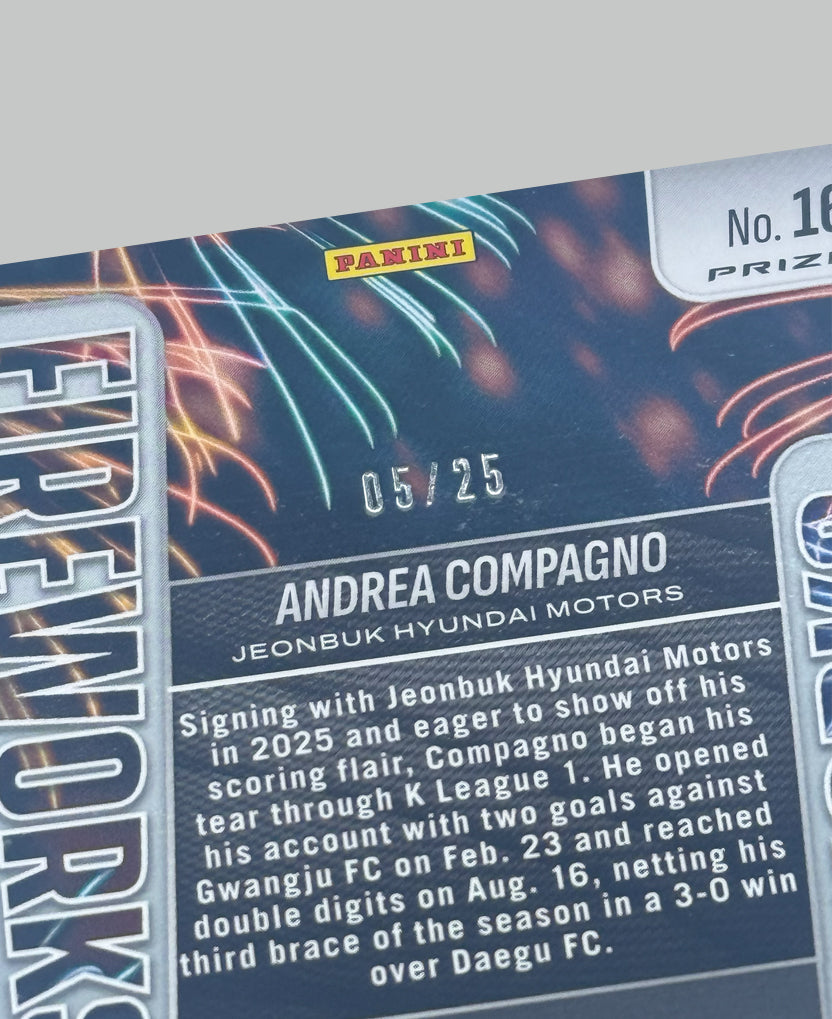 Panini Prizm FIFA 2025-26 Andrea Compagno Fireworks 05/25