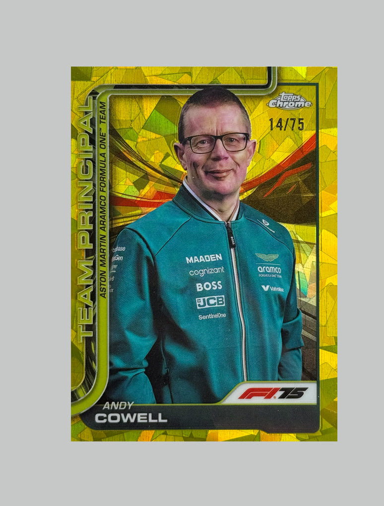 Topps Chrome F1 2025 Andy Cowell 14/75 Sapphire