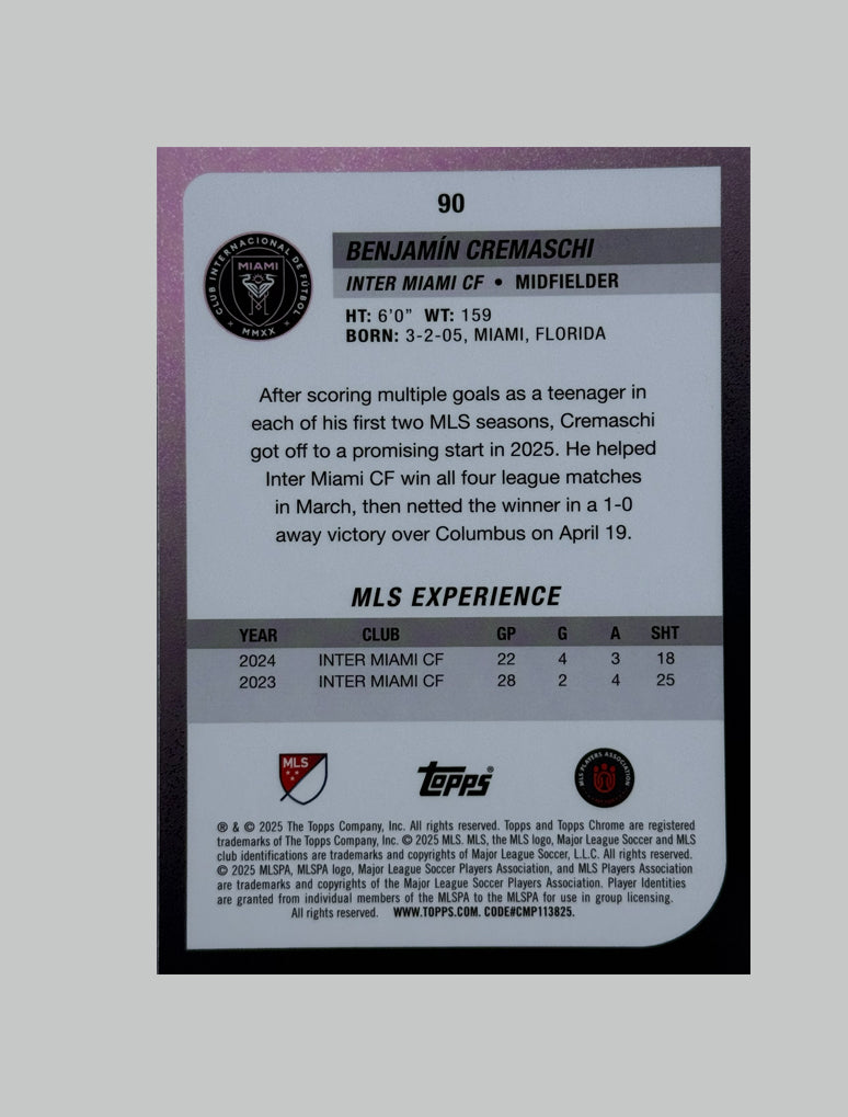 Topps Chrome MLS 2024-25 Benjamin Cremaschi