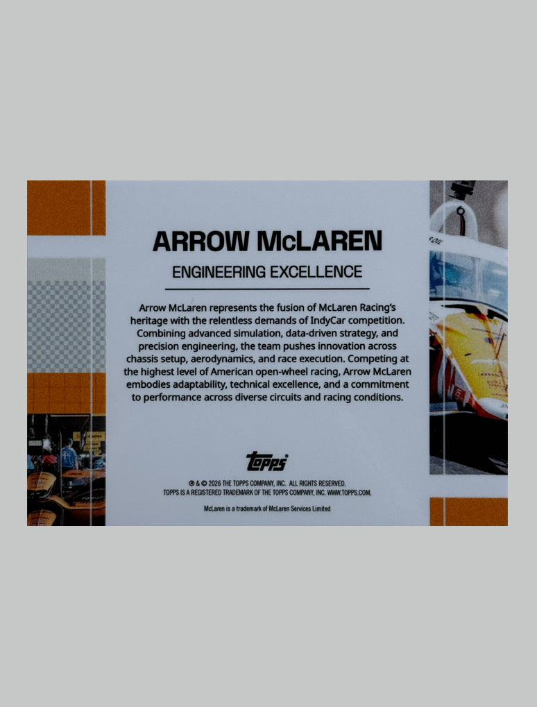 Topps McLaren Racing 2025 Set Dallara DW12