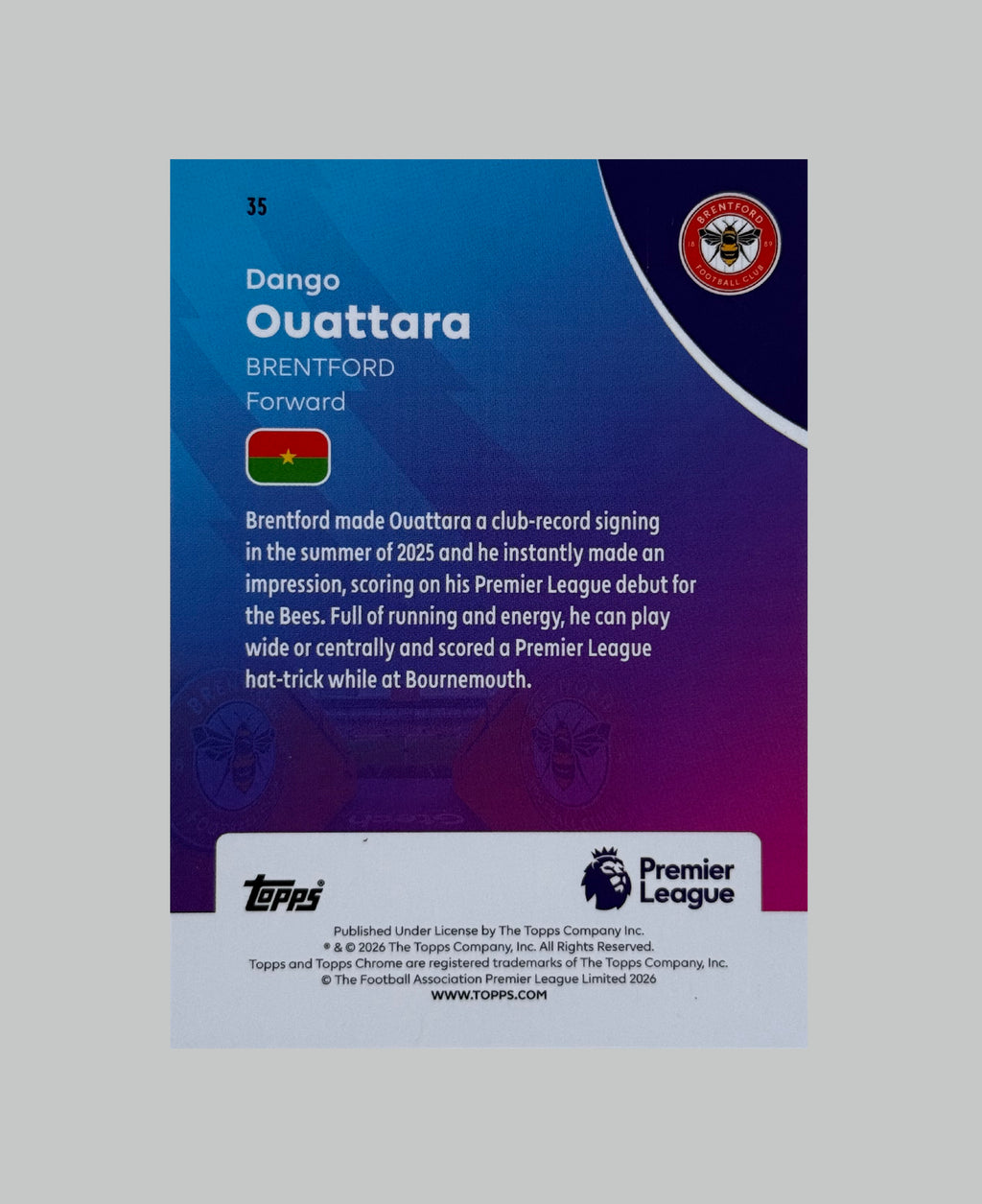 Topps Chrome Premier League 2026 Dango Ouattara 065/199