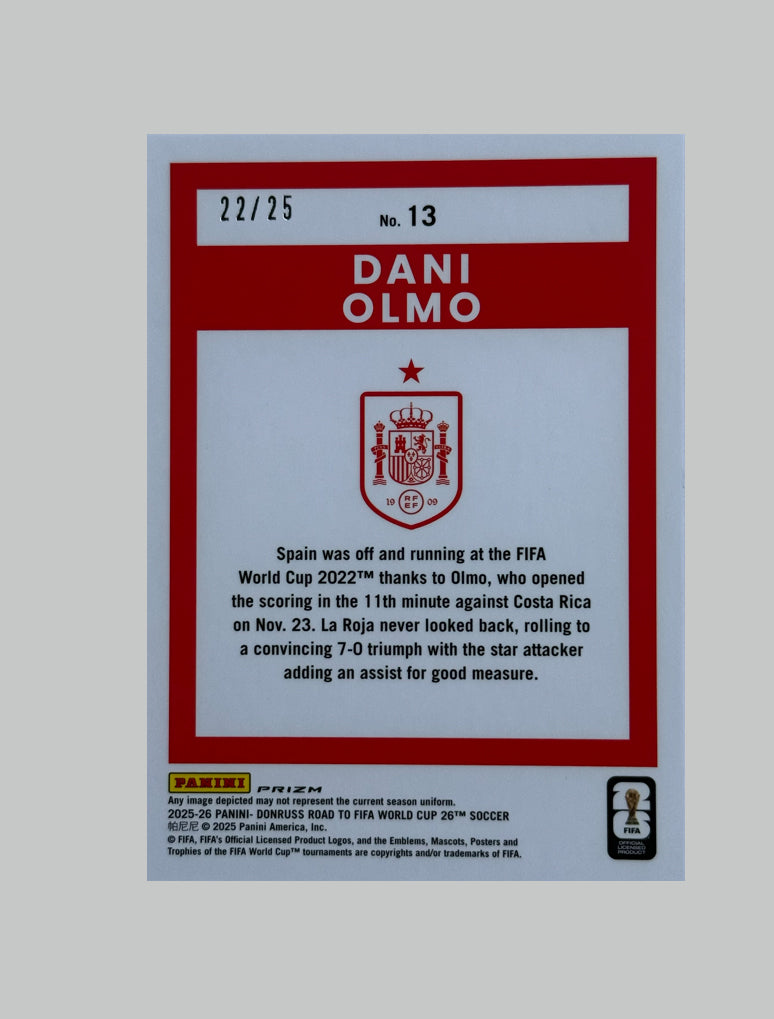 Panini Donruss Road to World Cup 2025-26 Optic Dani Olmo 22/25