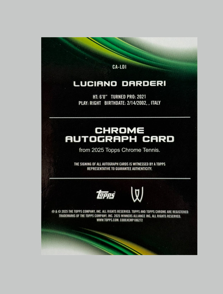 Topps Chrome Tennis 2025 Luciano Darderi (RC) Auto